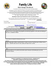 family life worksheet