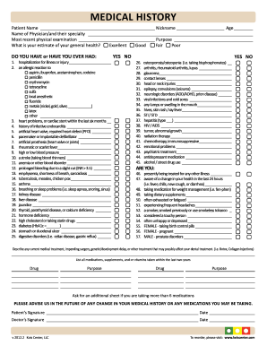 family medical history worksheet
