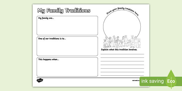 My Family Traditions Activity (Lehrer gemacht) - Twinkl