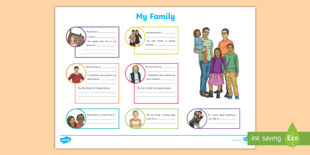 My Family Worksheet (Lehrer gemacht) - Twinkl