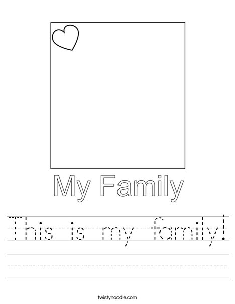 This is my family Worksheet - Twisty Noodle