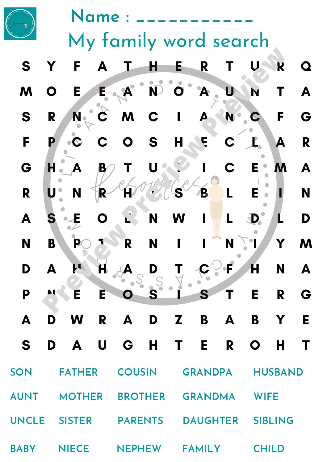 My Family activity worksheets • Teacha!