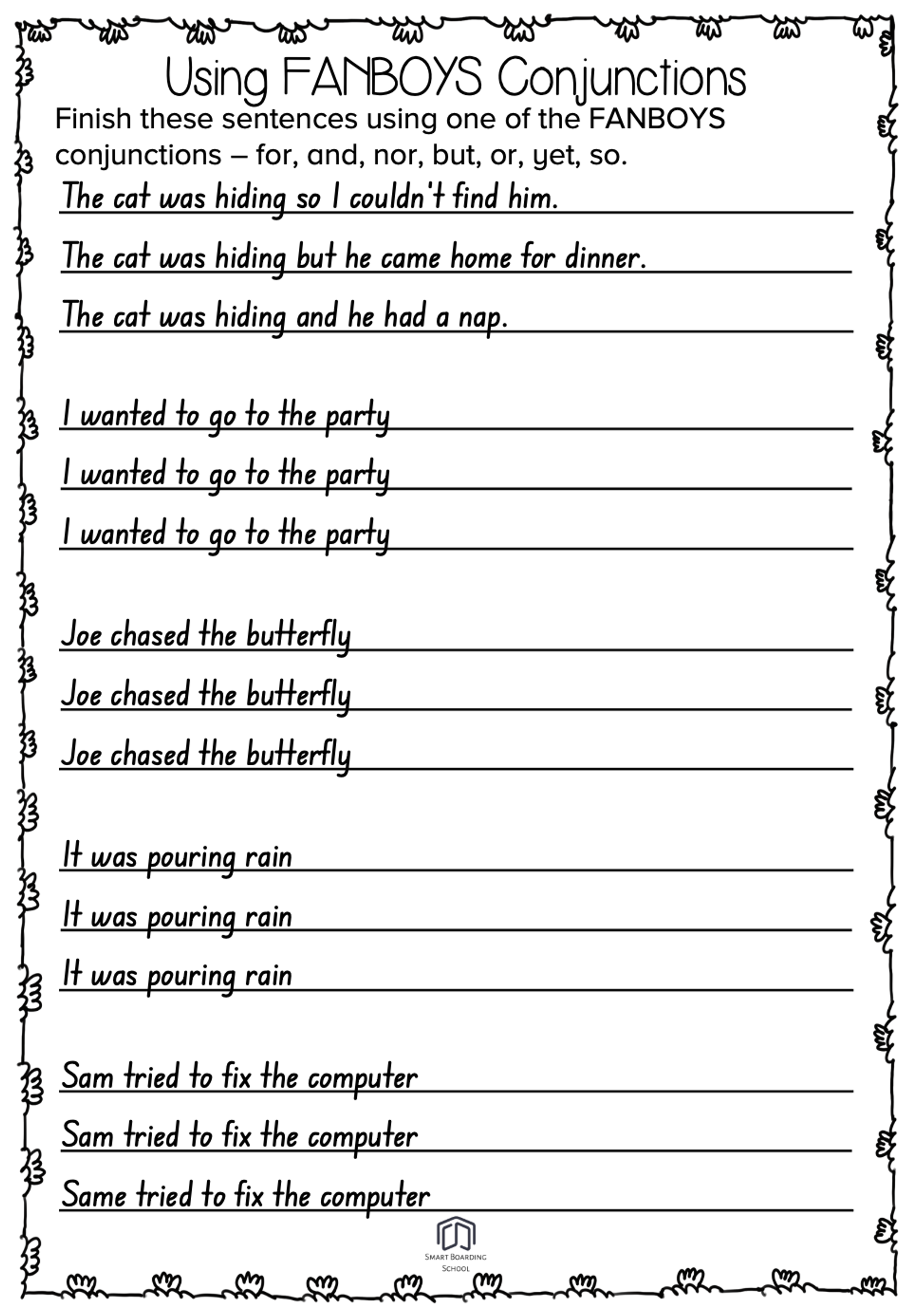 Free FANBOYS Conjunction Worksheet Worksheets Library Free FANBOYS Conjunction Worksheet Worksheets Library