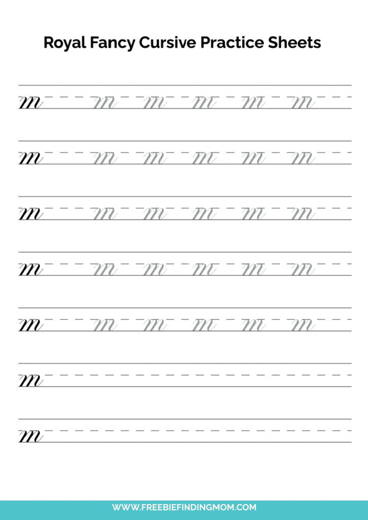 Free Royal Fancy Cursive Letters Practice Sheets - Freebie Finding Mom