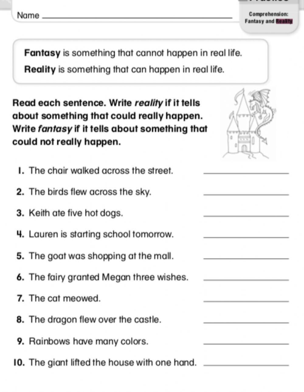 Reality and fantasy activity  