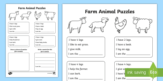 farm animal worksheet