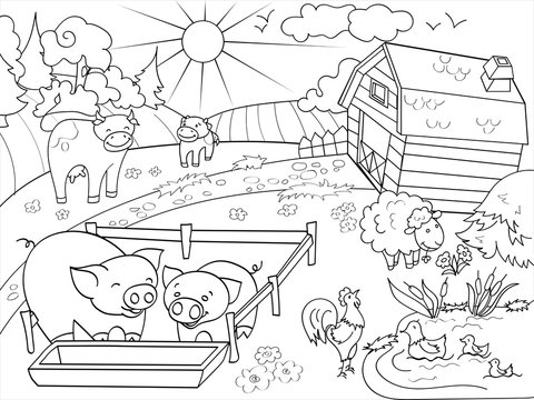 Colouring Pages Farm Images - Browse 45,385 Stock Photos, Vectors ...
