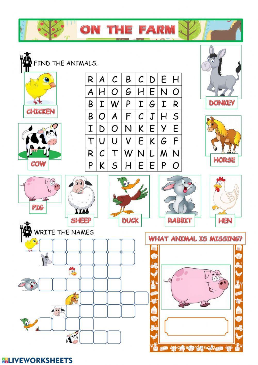 Farm animals online exercise  
