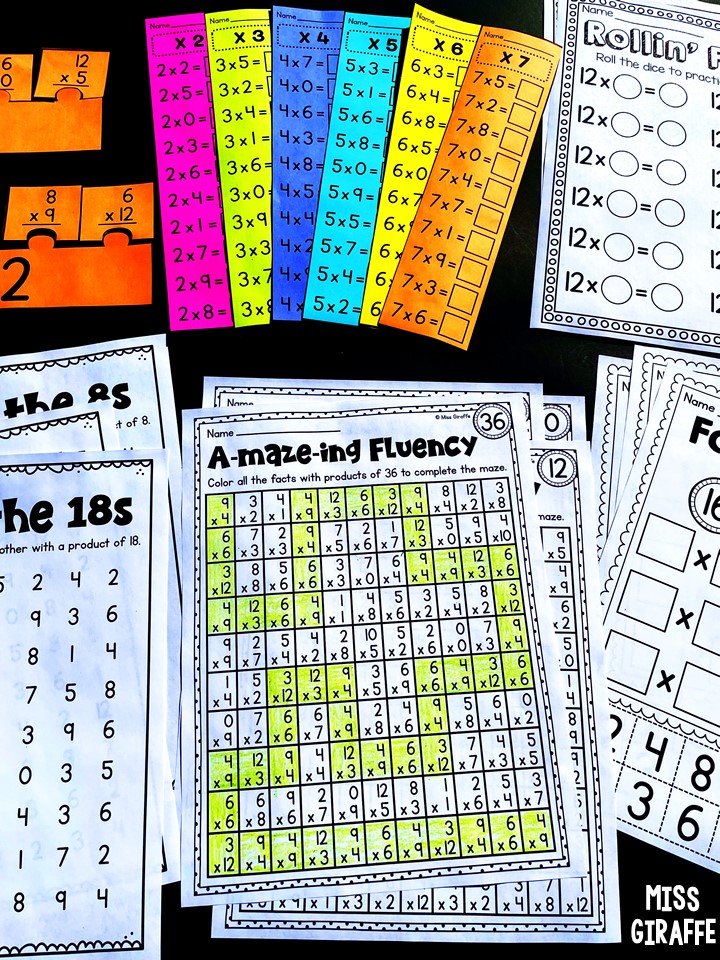 Miss Giraffes Class: Multiplication Facts Practice Worksheets ...