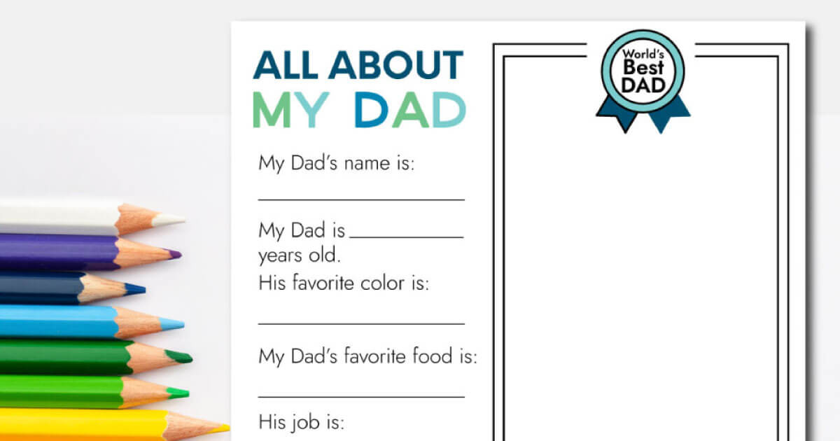 Fathers Day Printable Fill In Sheet from Thirty Handmade Days