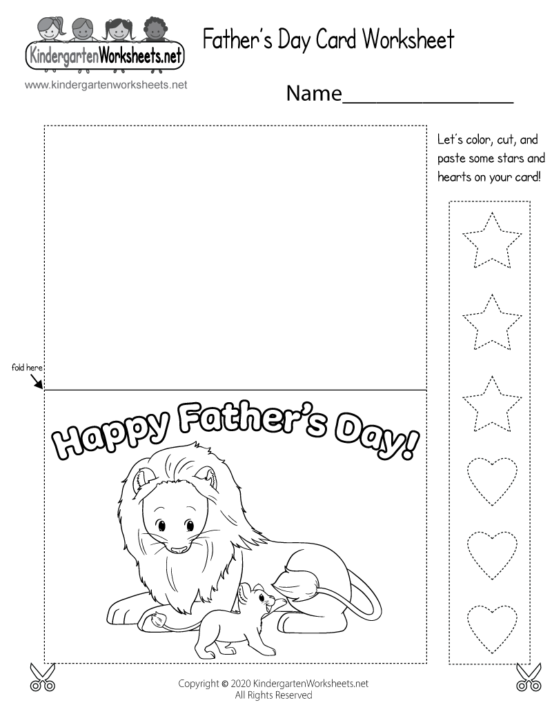 Fathers Day Card Worksheet - Free Printable, Digital, &  PDF
