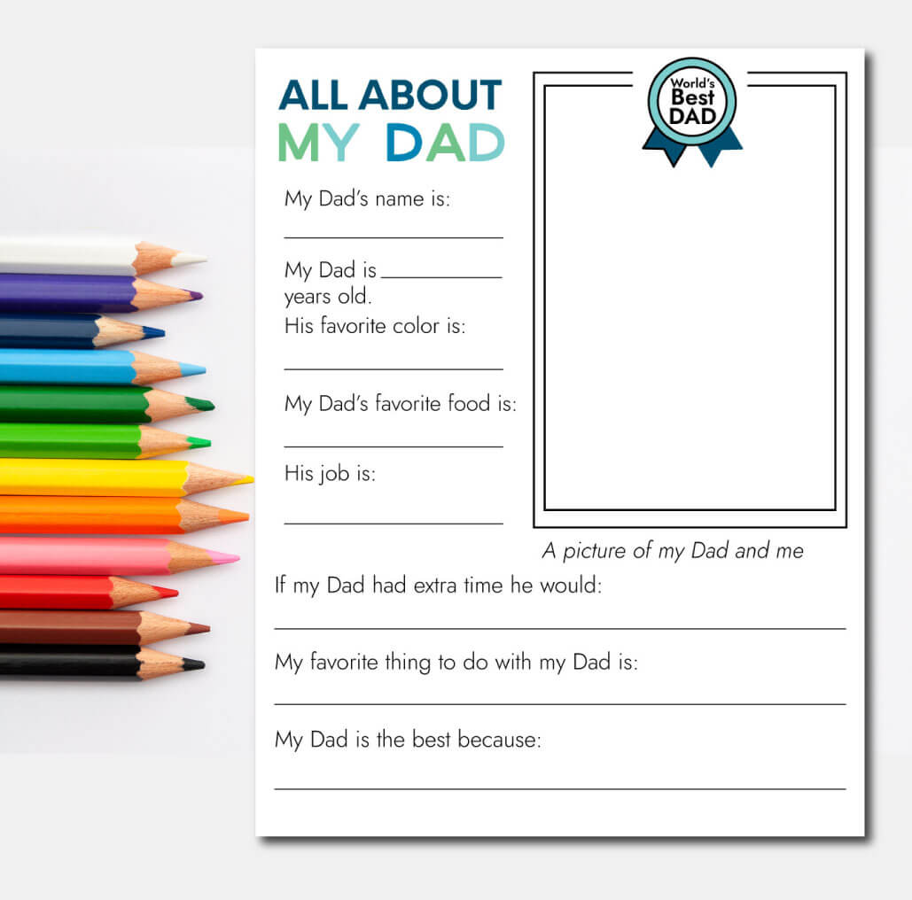 Fathers Day Printable Fill In Sheet from Thirty Handmade Days