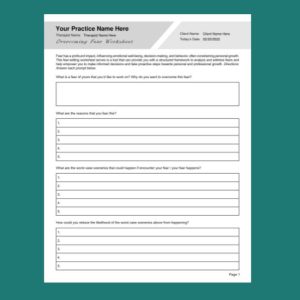Fear Worksheet by Lucia Suco and Hector Suco | TPT