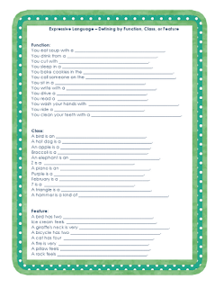 Ms. Lanes SLP Materials: Expressive Language: Function, Feature ...