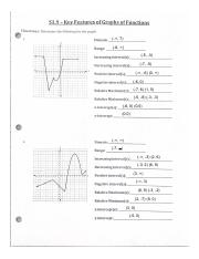 features of functions worksheet answers