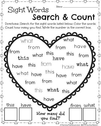 February Kindergarten Worksheets - Planning Playtime