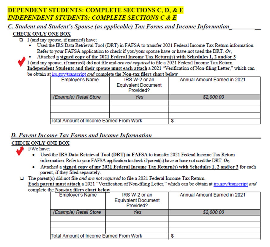 Can you help me complete my Lesley Verification Worksheet ...