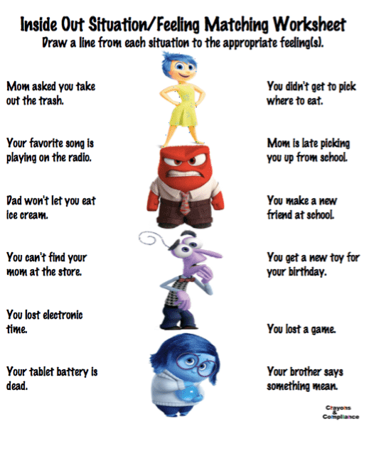 feeling identification worksheet