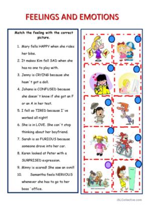 feelings and emotions worksheet