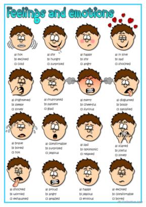 feelings and emotions worksheet