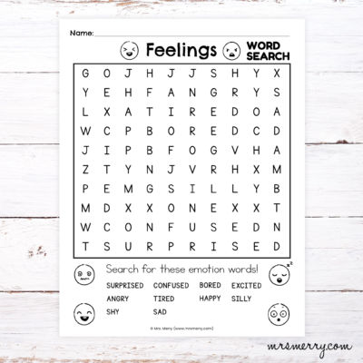 feelings and emotions worksheet
