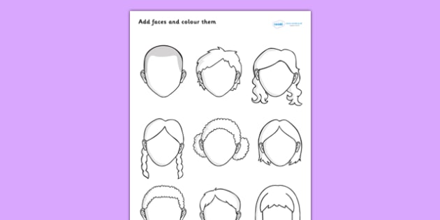 Blank Faces Worksheet (Lehrer gemacht) - Twinkl
