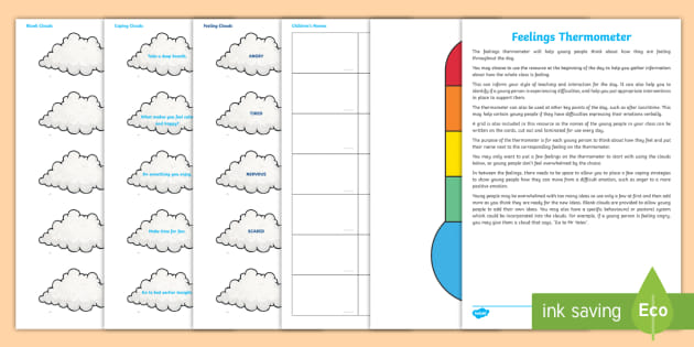 feelings thermometer worksheet