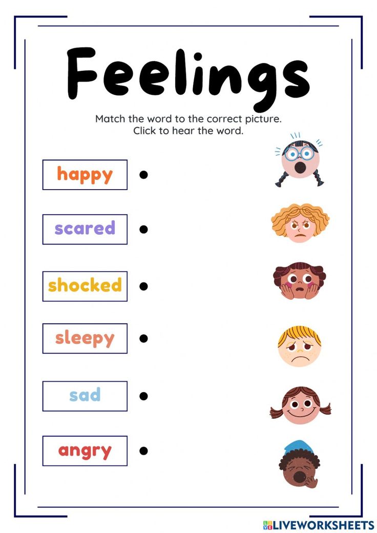 feelings worksheet for kindergarten