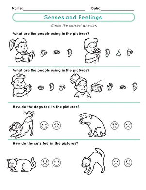 feelings worksheet for preschool