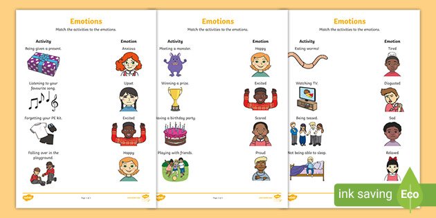 feelings worksheet for preschoolers