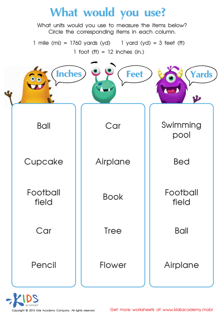 feet to inches worksheet