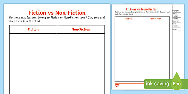 fiction and nonfiction worksheet