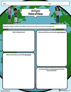 fiction story point of view worksheet