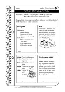 Reading Comprehension: Fiction and Nonfiction Worksheet for 1st ...