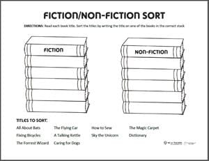Free Printable: Fiction or Nonfiction Sort - We Are Teachers