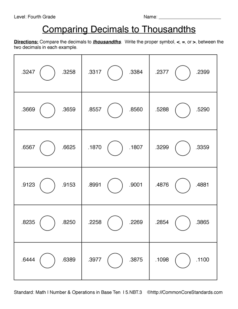 fifth grade common core worksheet