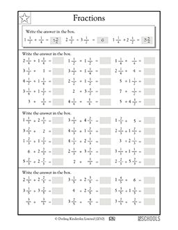 4th grade, 5th grade Math Worksheets: Adding mixed numbers #1 ...