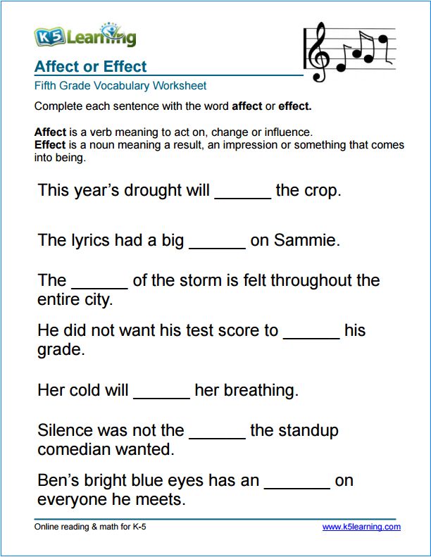 fifth grade grammar worksheet