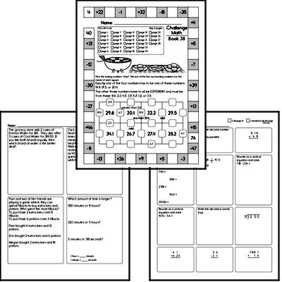 fifth grade math worksheet with answers