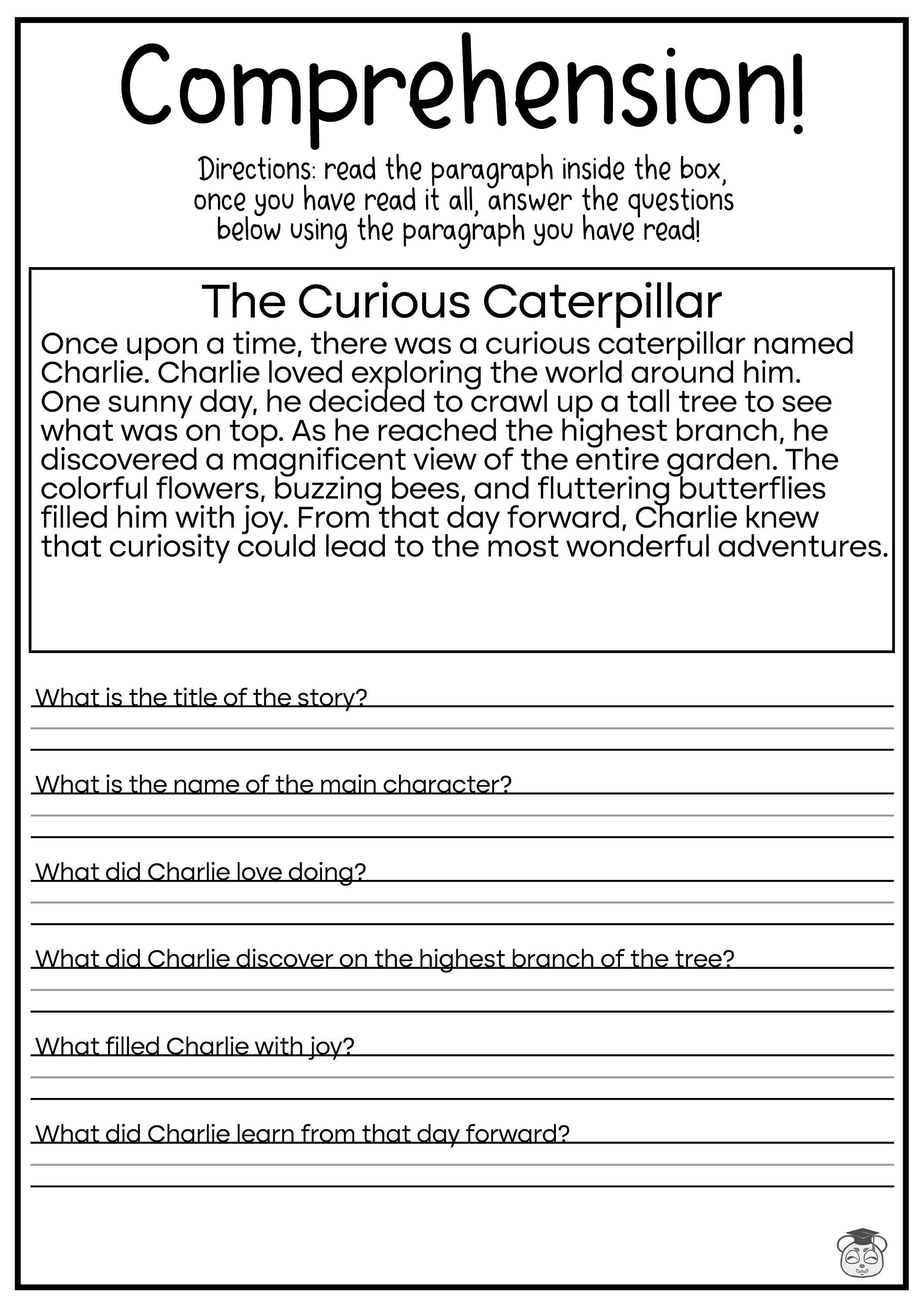 5 Printable Reading Comprehension English Worksheets ages 4 7 KG1 ...