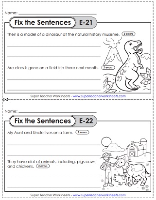 Fix the Sentences: Level E (Grade 5)