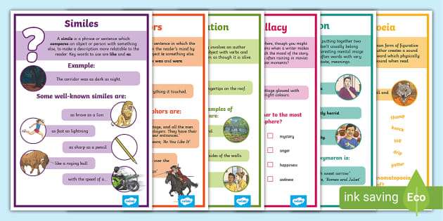 Figurative Language Descriptions &  Examples Posters