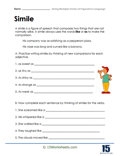Using Multiple Forms of Figurative Language Worksheets