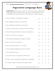 Figurative Language Worksheets