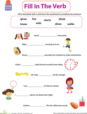 Get into Grammar: Fill in the Verb | Interactive Worksheet ...