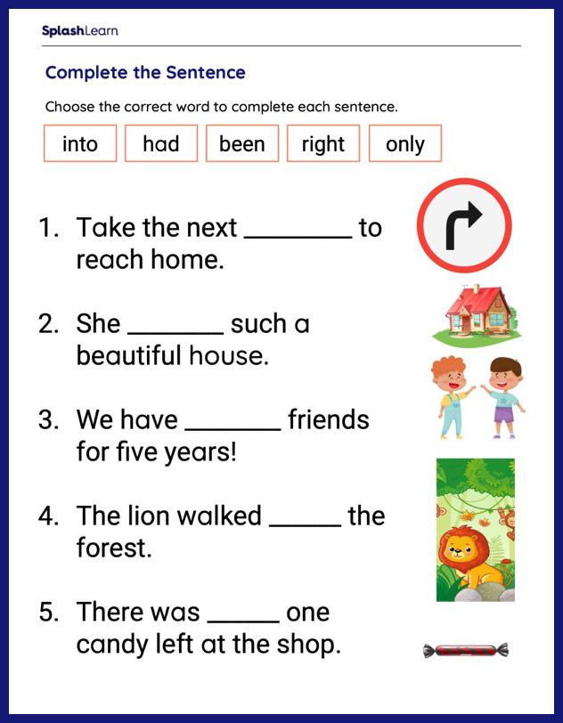 fill in the blank worksheet 1st grade