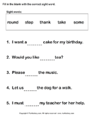 fill in the blank worksheet 1st grade
