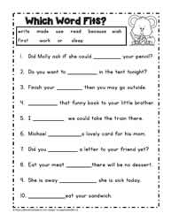 fill in the blank worksheet for 2nd grade