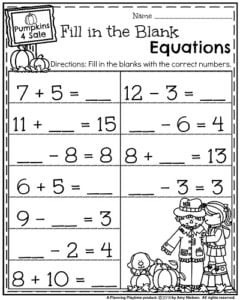 fill in the blank worksheet for first grade