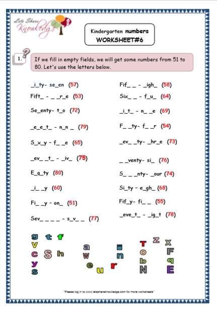 Kindergarten Fill in the Blanks Printable Worksheets - Lets Share ...